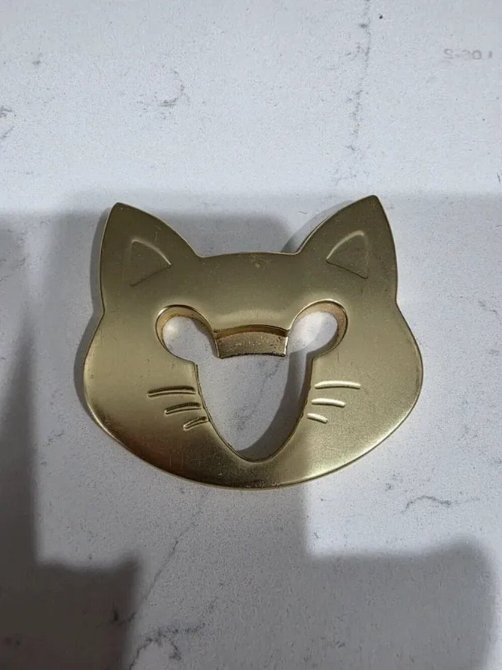 Fred Cap & Mouse Kitty Cat Gold Tone Metal Bottle Opener